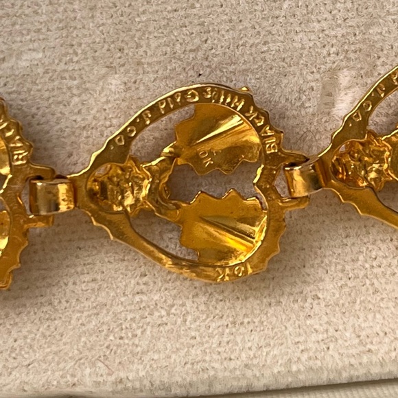 Vintage Landstrom’s Tri Color 10 Karat Black Hills Gold Heart Leaf Bracelet - Picture 12 of 15
